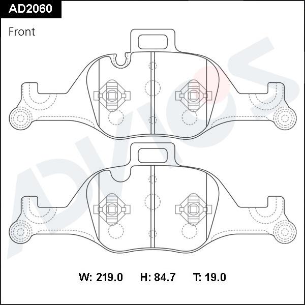 ADVICS AD2060 - Set placute frana,frana disc - allinparts.ro