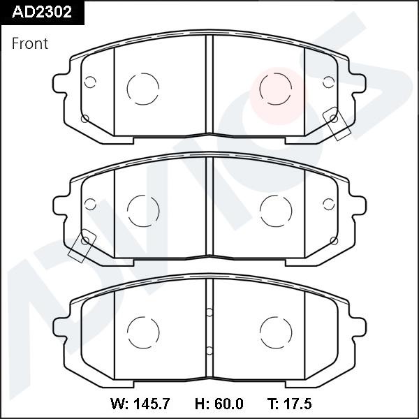 ADVICS AD2302 - Set placute frana,frana disc allinparts.ro