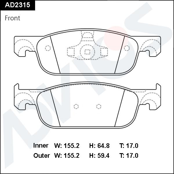 ADVICS AD2315 - Set placute frana,frana disc allinparts.ro