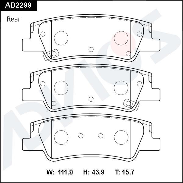 ADVICS AD2299 - Set placute frana,frana disc allinparts.ro