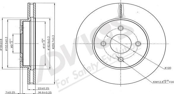 ADVICS B6F121B - Disc frana allinparts.ro