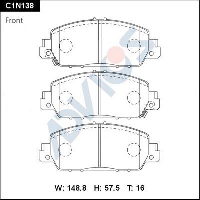 ADVICS C1N138 - Set placute frana,frana disc - allinparts.ro