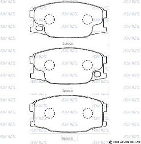 ADVICS D1N020 - Set placute frana,frana disc allinparts.ro