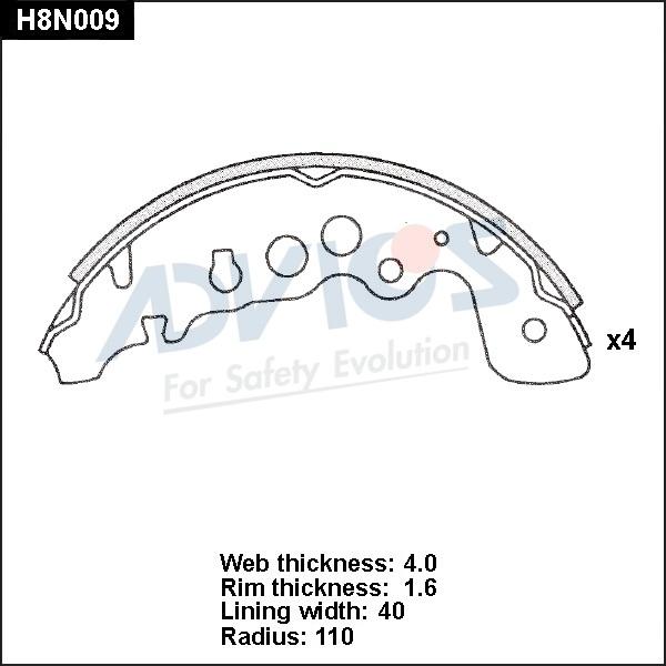 ADVICS H8N009 - Set saboti frana - allinparts.ro