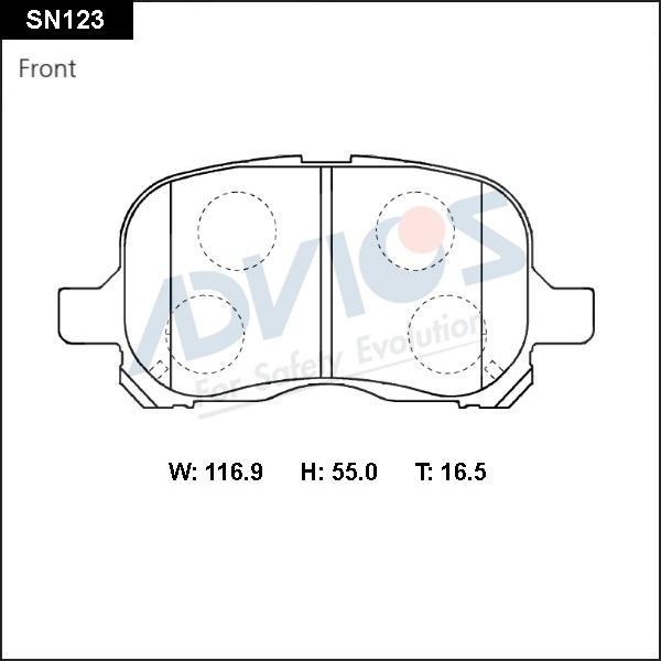 ADVICS SN123 - Set placute frana,frana disc allinparts.ro