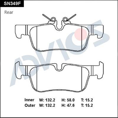 ADVICS SN349F - Set placute frana,frana disc - allinparts.ro