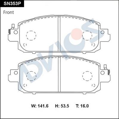 ADVICS SN353P - Set placute frana,frana disc - allinparts.ro