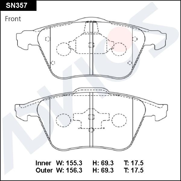 ADVICS SN357 - Set placute frana,frana disc allinparts.ro