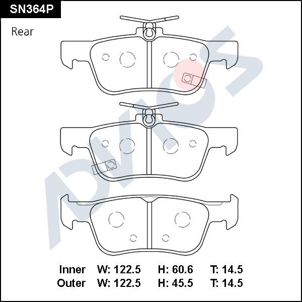 ADVICS SN364P - Set placute frana,frana disc allinparts.ro