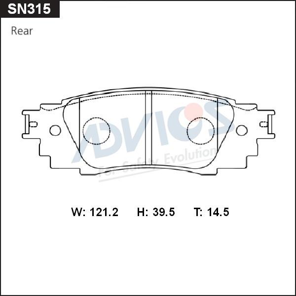 ADVICS SN315 - Set placute frana,frana disc allinparts.ro