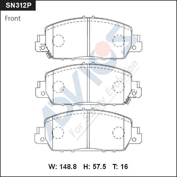 ADVICS SN312P - Set placute frana,frana disc - allinparts.ro