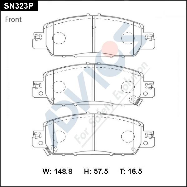 ADVICS SN323P - Set placute frana,frana disc - allinparts.ro
