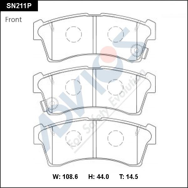 ADVICS SN211P - Set placute frana,frana disc - allinparts.ro