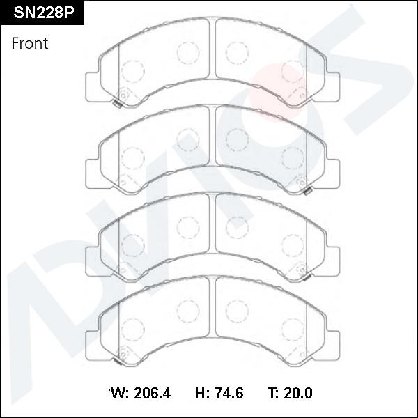 ADVICS SN228P - Set placute frana,frana disc - allinparts.ro