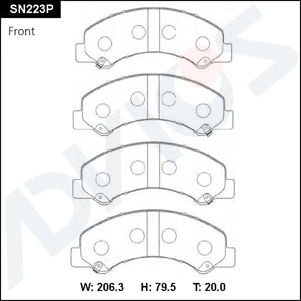 ADVICS SN223P - Set placute frana,frana disc - allinparts.ro