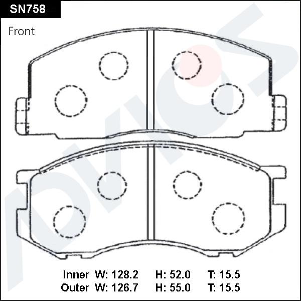 ADVICS SN758 - Set placute frana,frana disc allinparts.ro
