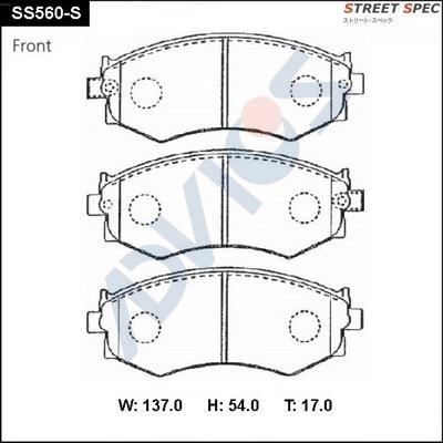 ADVICS SS560-S - Set placute frana,frana disc - allinparts.ro