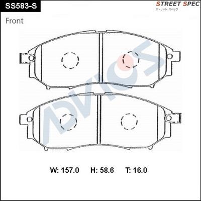 ADVICS SS583-S - Set placute frana,frana disc allinparts.ro