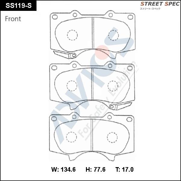 ADVICS SS119-S - Set placute frana,frana disc allinparts.ro