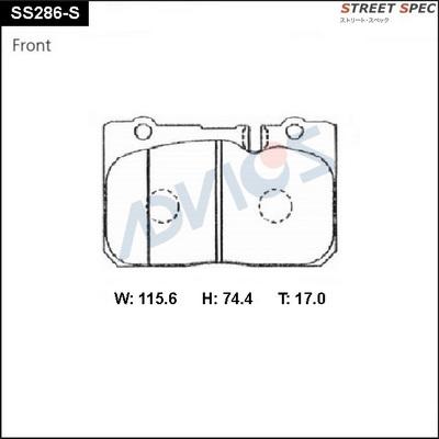 ADVICS SS286-S - Set placute frana,frana disc - allinparts.ro