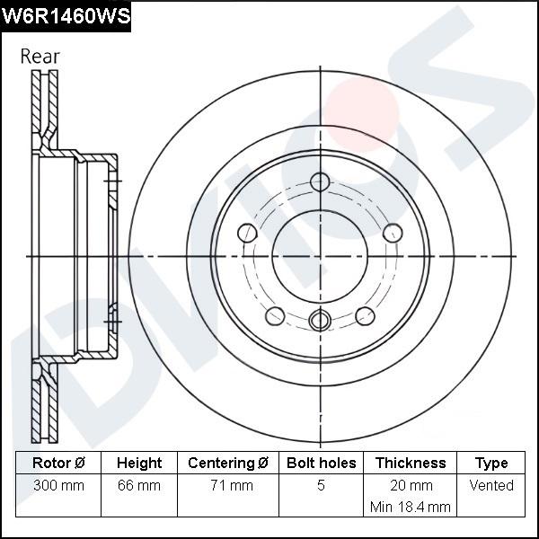 ADVICS W6R1460WS - Disc frana - allinparts.ro