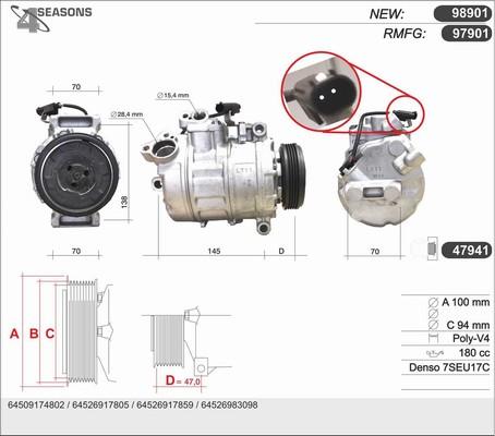 AHE 97901 - Compresor, climatizare - allinparts.ro