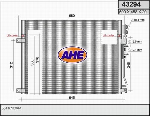 AHE 43294 - Condensator, climatizare - allinparts.ro