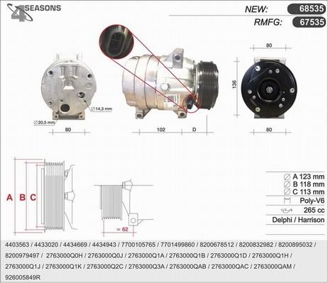 AHE 68535 - Compresor, climatizare - allinparts.ro
