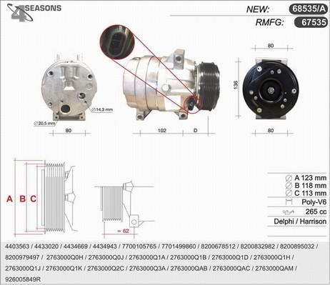 AHE 67535 - Compresor, climatizare - allinparts.ro