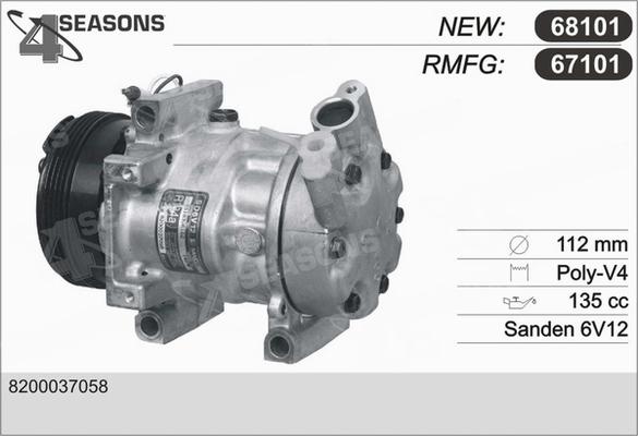 AHE 67101 - Compresor, climatizare - allinparts.ro