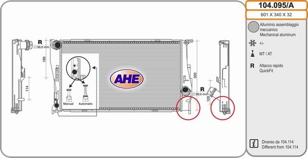 AHE 104.095/A - Radiator, racire motor - allinparts.ro