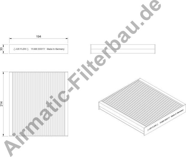 Airmatic IF1143B - Filtru, aer habitaclu allinparts.ro