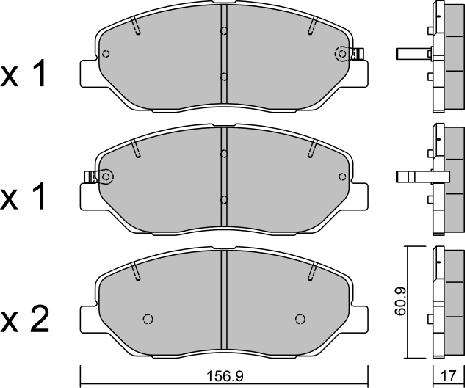 AISIN BPHY-1008 - Set placute frana,frana disc allinparts.ro