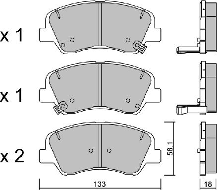 AISIN BPHY-1011 - Set placute frana,frana disc allinparts.ro