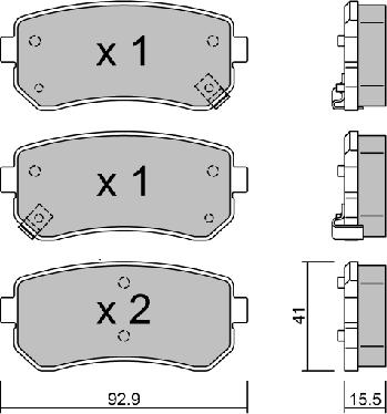 AISIN BPHY-2002 - Set placute frana,frana disc allinparts.ro