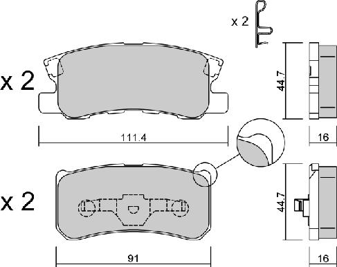 AISIN BPMI-2002 - Set placute frana,frana disc allinparts.ro