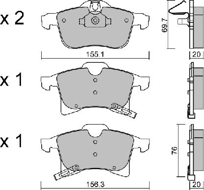 AISIN BPOP-1002 - Set placute frana,frana disc allinparts.ro