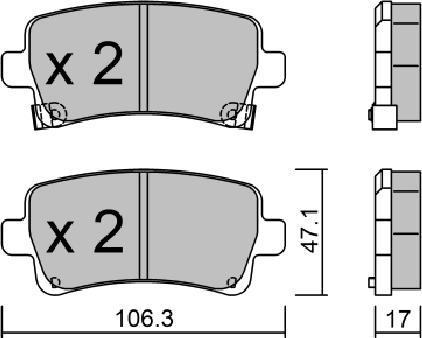 AISIN BPOP-2002 - Set placute frana,frana disc allinparts.ro