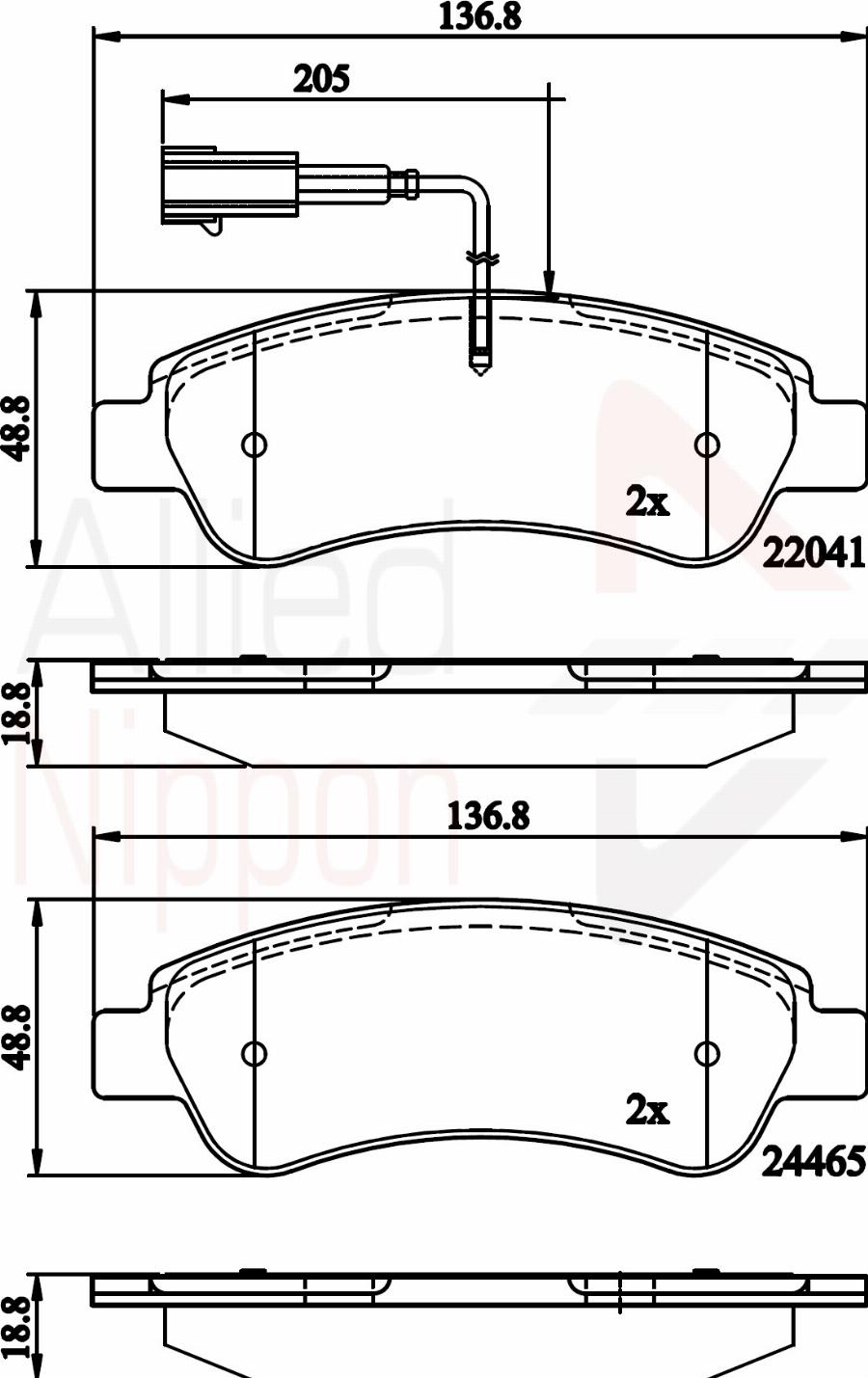 ALLIED NIPPON ADB11604 - Set placute frana,frana disc - allinparts.ro