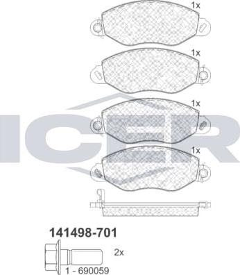 ANDEL 141498-701 - Set placute frana,frana disc allinparts.ro
