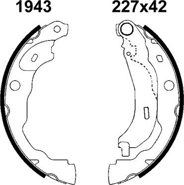 ANDEL A1943 - Set saboti frana - allinparts.ro