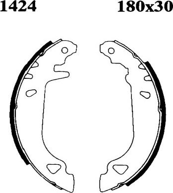 ANDEL A1424 - Set saboti frana - allinparts.ro