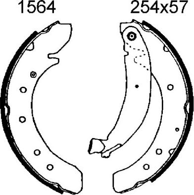 ANDEL A1564 - Set saboti frana allinparts.ro