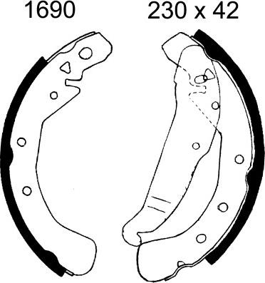 ANDEL A1690 - Set saboti frana - allinparts.ro