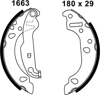 ANDEL A1663 - Set saboti frana - allinparts.ro