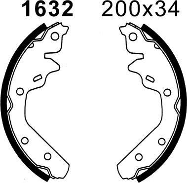 ANDEL A1632 - Set saboti frana allinparts.ro