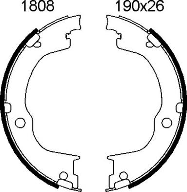 ANDEL A1808 - Set saboti frana, frana de mana allinparts.ro
