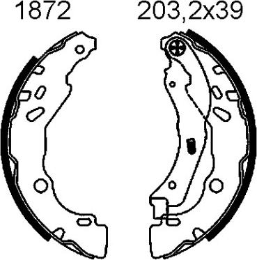 ANDEL A1872 - Set saboti frana allinparts.ro