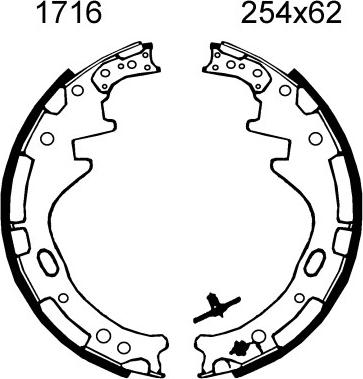 ANDEL A1716 - Set saboti frana allinparts.ro