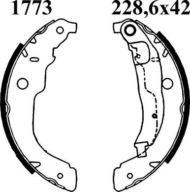 ANDEL A1773 - Set saboti frana allinparts.ro